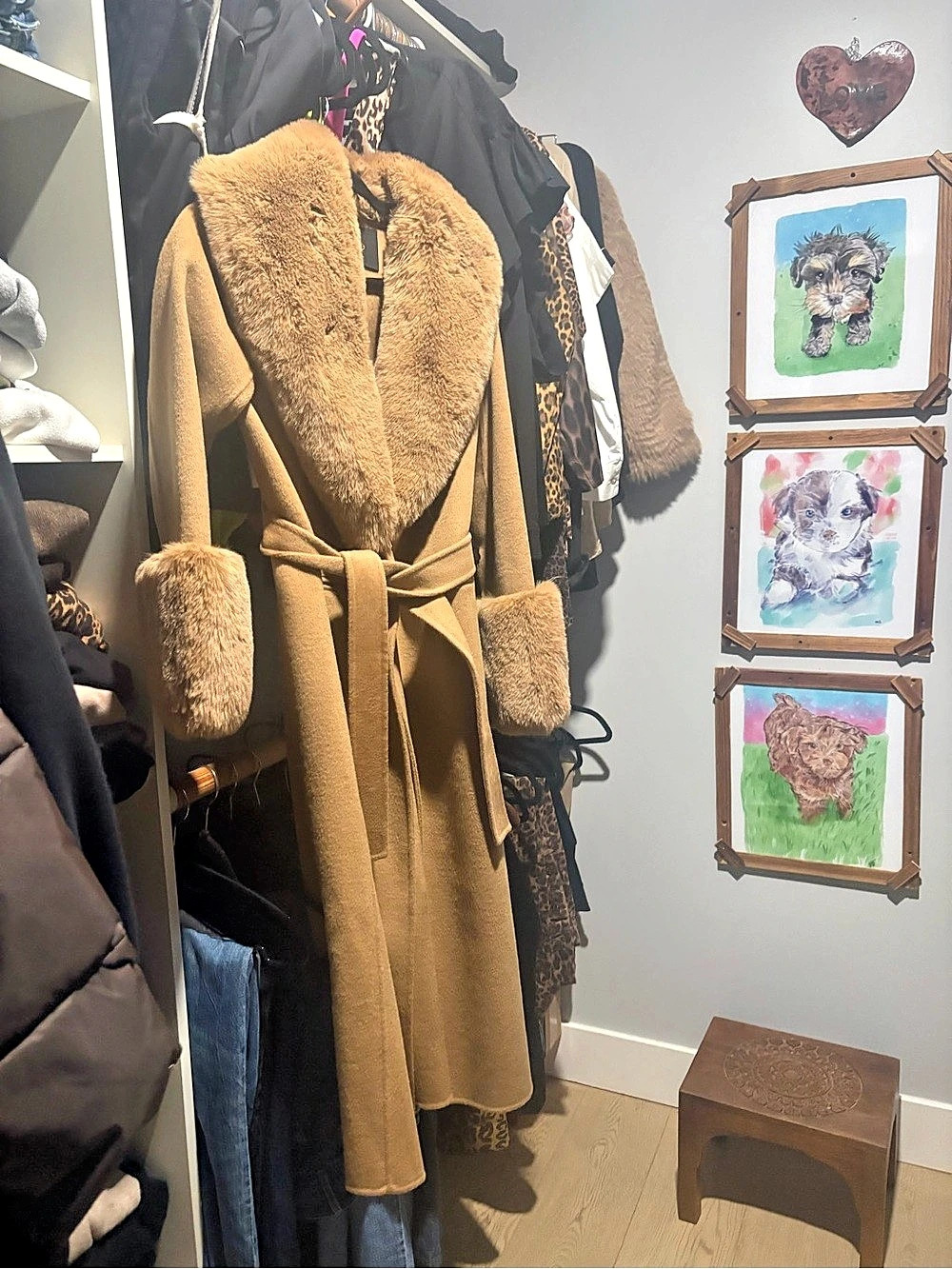 maje Brown Teddy Coat Size 36. Never worn